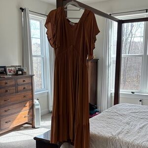 Elegant burnt orange/Brown Women's Dress